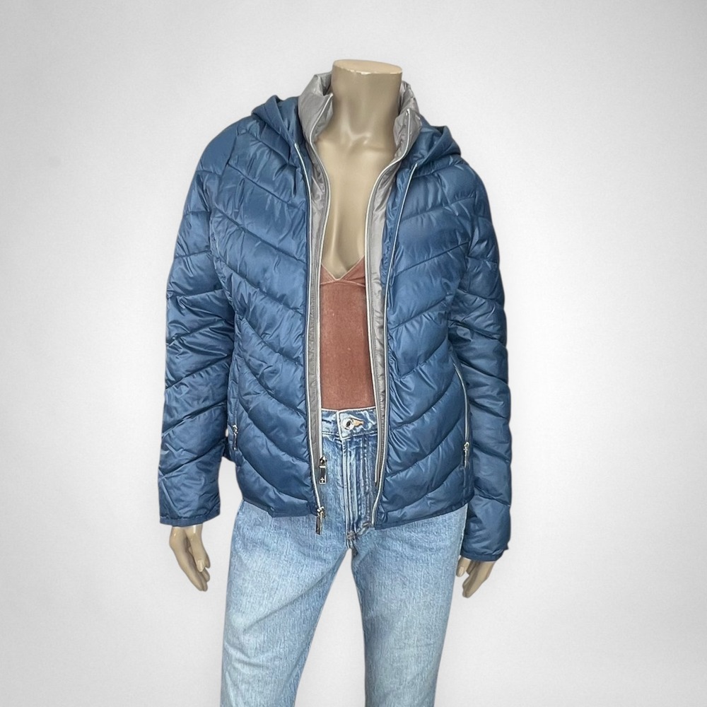 KENNETH COLE Quilted Short Puffer Hooded Coat M